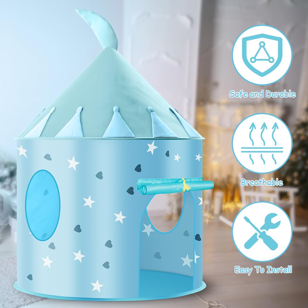 HOTUT Kids Pop Up Play Tent, Kids Play Tent with Multi-Coloured Star Lights - Image 3