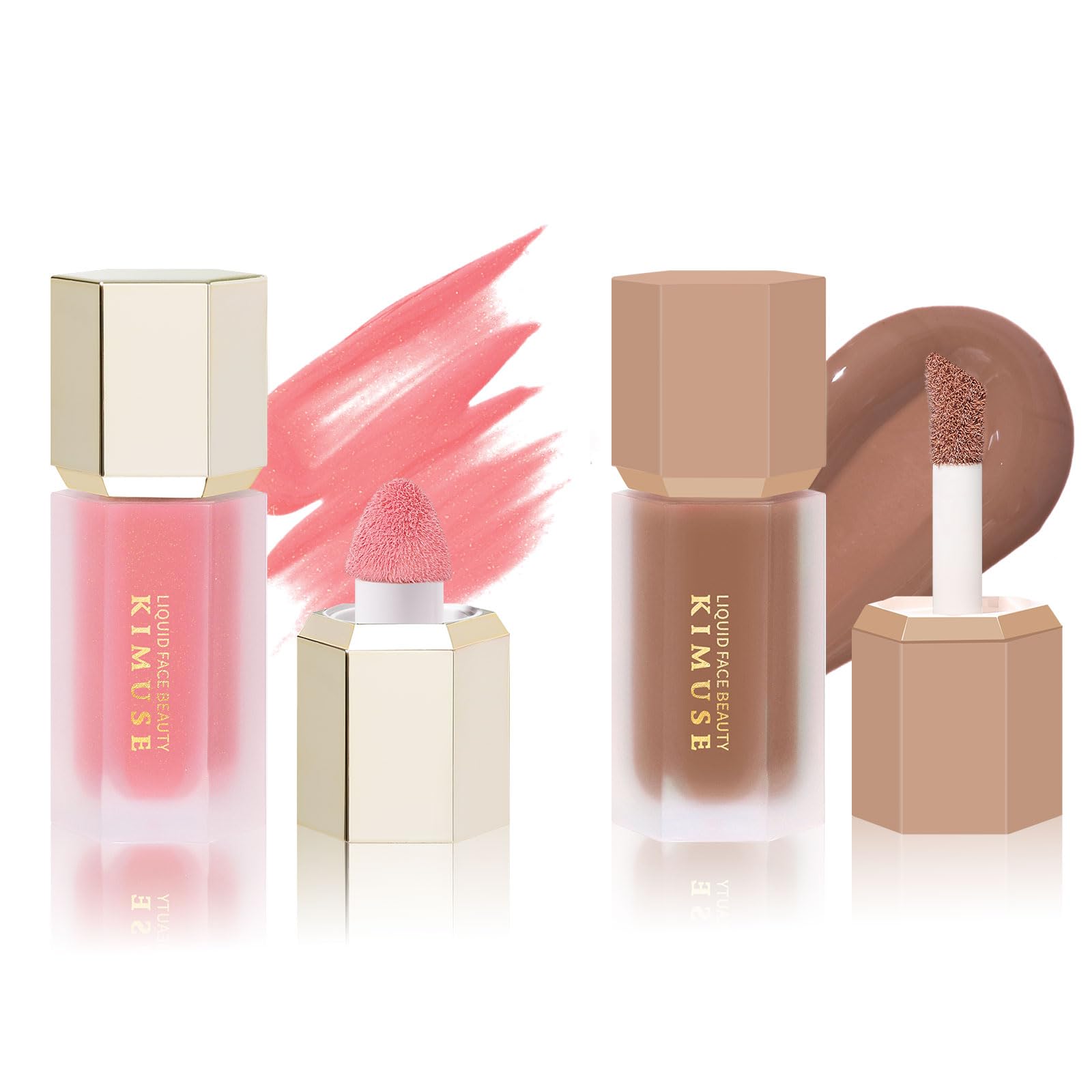 KIMUSE Liquid Blush & Weightless, Long-Wearing, Smudge Proof, Natural-Looking, Dewy Finish Liquid Contour Stick