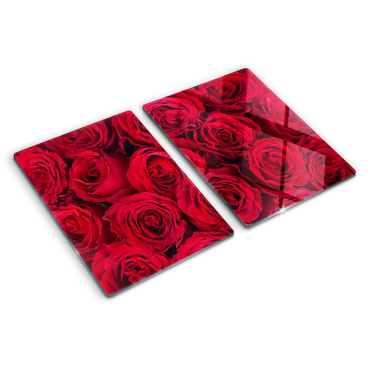 Planche à découper en verre trempé moderne de 40x52 cm résistante à la chaleur motif rose
