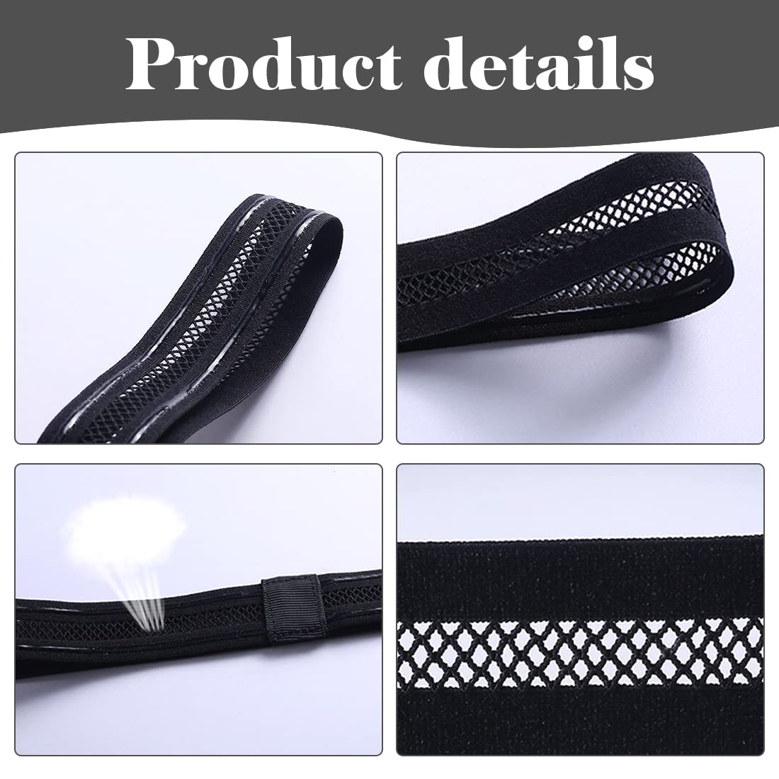 3 stuks sporthoofdband, dun, haarband voor jongens, antislip