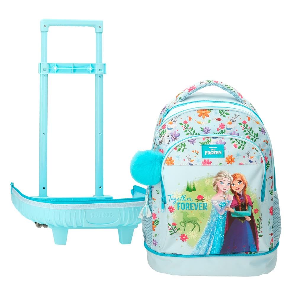 Disney Joumma Frozen Forever Kompakt-Rucksack mit 2 Rollen, hellblau, 32 x 45 x 21 cm, Polyester