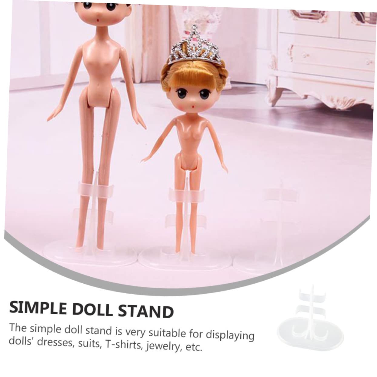 FOYTOKI 1Set Doll Display Stand Transparent Doll Support Brackets Practical Doll Model Racks for Securely Holding Dolls for Dress and Jewelry Showcase
