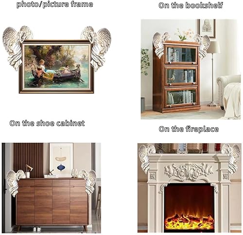 Miniatura 6 de Ahorre solo 1 pieza del lado izquierdo. Estatua de decoración del marco de puerta, marco de puerta, escultura de alas de ángel, decoración de