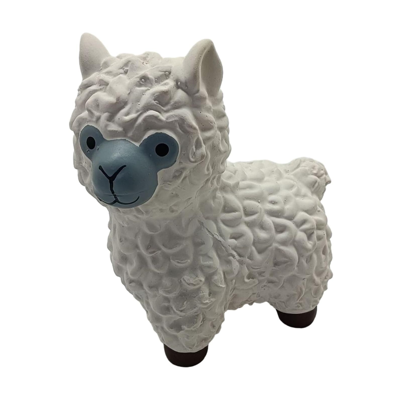 Saterkali Dog Chew Toy, Alpaca Shape Latex Squeaky Concave-Convex Surface Texture Teeth Cleaning, For Small Medium Large Dogs Teething Training Boredom Relief White