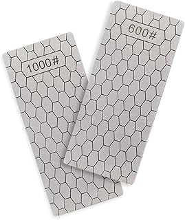 TOZTVXU 2 Pieces Diamond Sharpening Stone Grit Diamond Plate Honing Stone Honeycomb Surface Sharpener Stone for Sharpening Dull,Blunt or Tired Edges Grindstone Tool(600 1000)