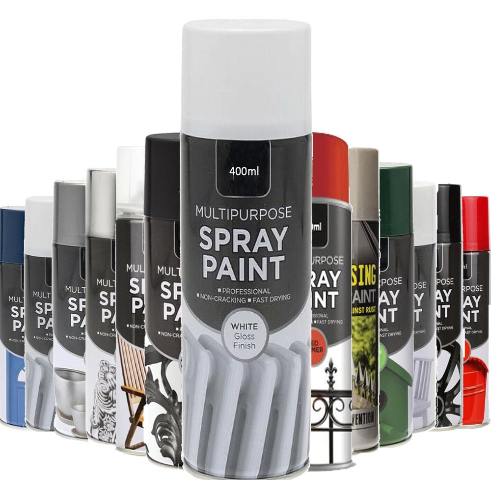 AlezyB - 1 x Multipurpose White Gloss Spray Paint 400ml Excellent Coverage, Quick & Fast Drying for interior & exterior Multipurpose Spray for Metal | Plastic | Wood | Glass. — image 1