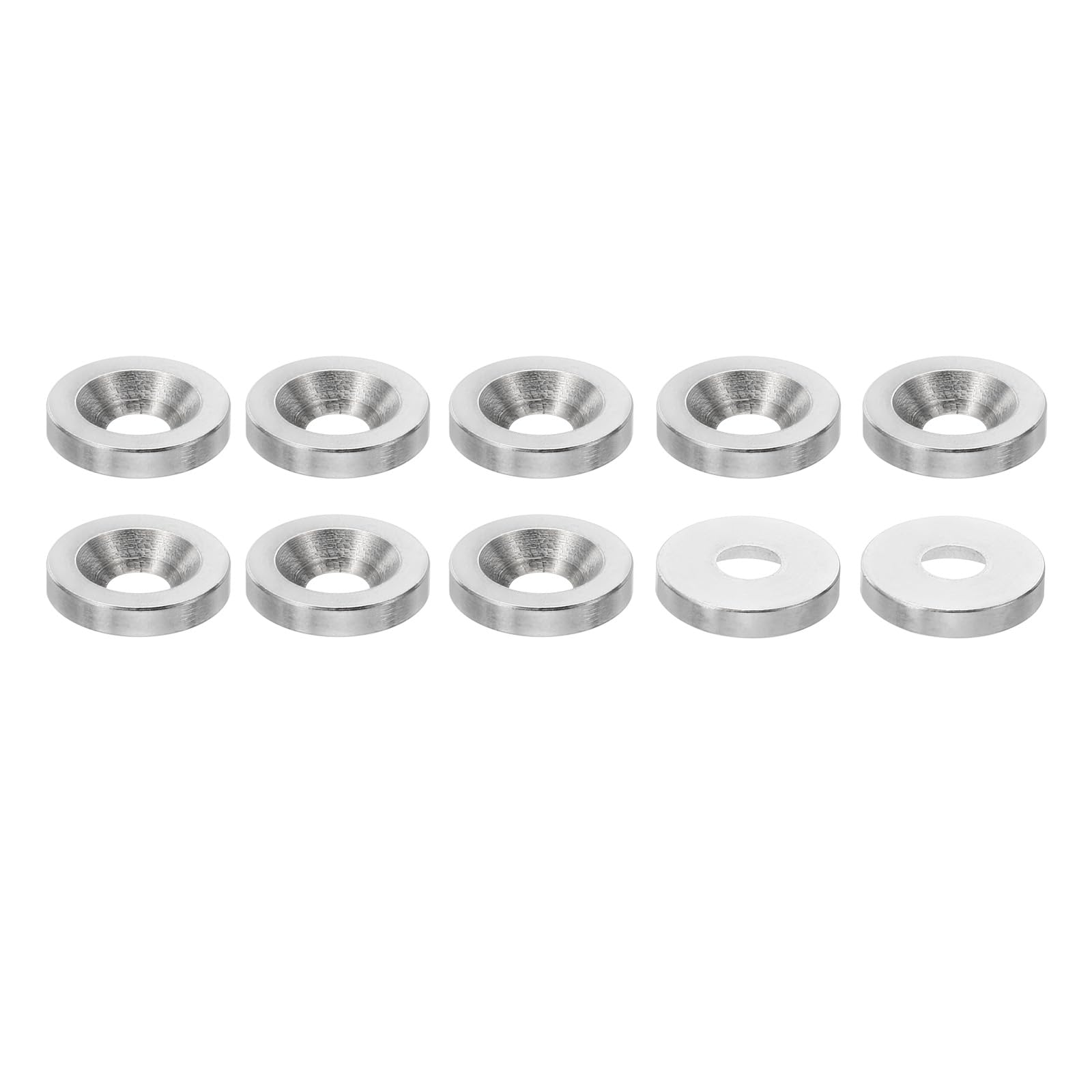PATIKIL M5 Finish Countersunk Washer, 10pcs 16mm Dia. 3mm Tall Solid 304 Stainless Steel CNC Finish Cup Washer Flat Screw Head Gasket for Construction