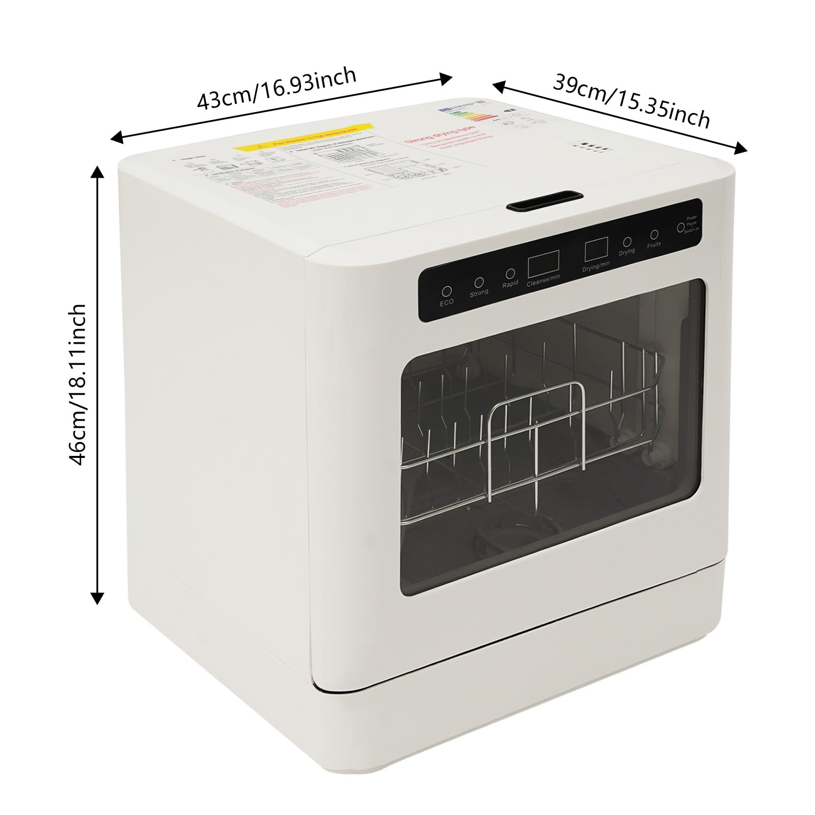 Lavastoviglie da tavolo per cucina, dispositivo compatto con 6 – 8 coperte, 4 programmi e funzione UV, conservazione della freschezza 72 ore e asciugatura ad aria calda, lavastoviglie da tavolo a