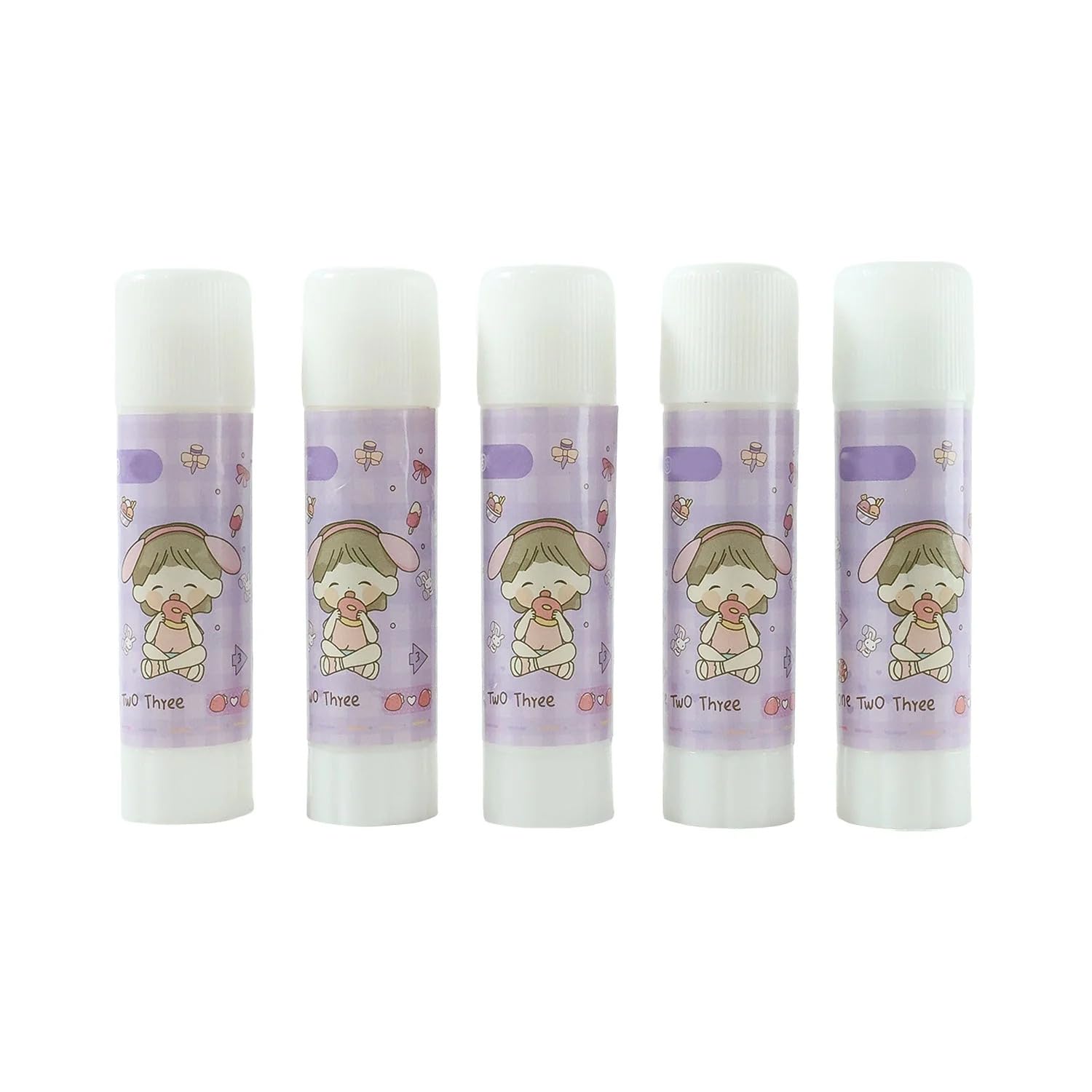 Cartoon Glue Stick for School & Crafts, Pack of 5 | Twist-Up Mechanism, Quick-Drying Formula, Mess-Free Application, Kids & Office Use, Compact Storage-image-29