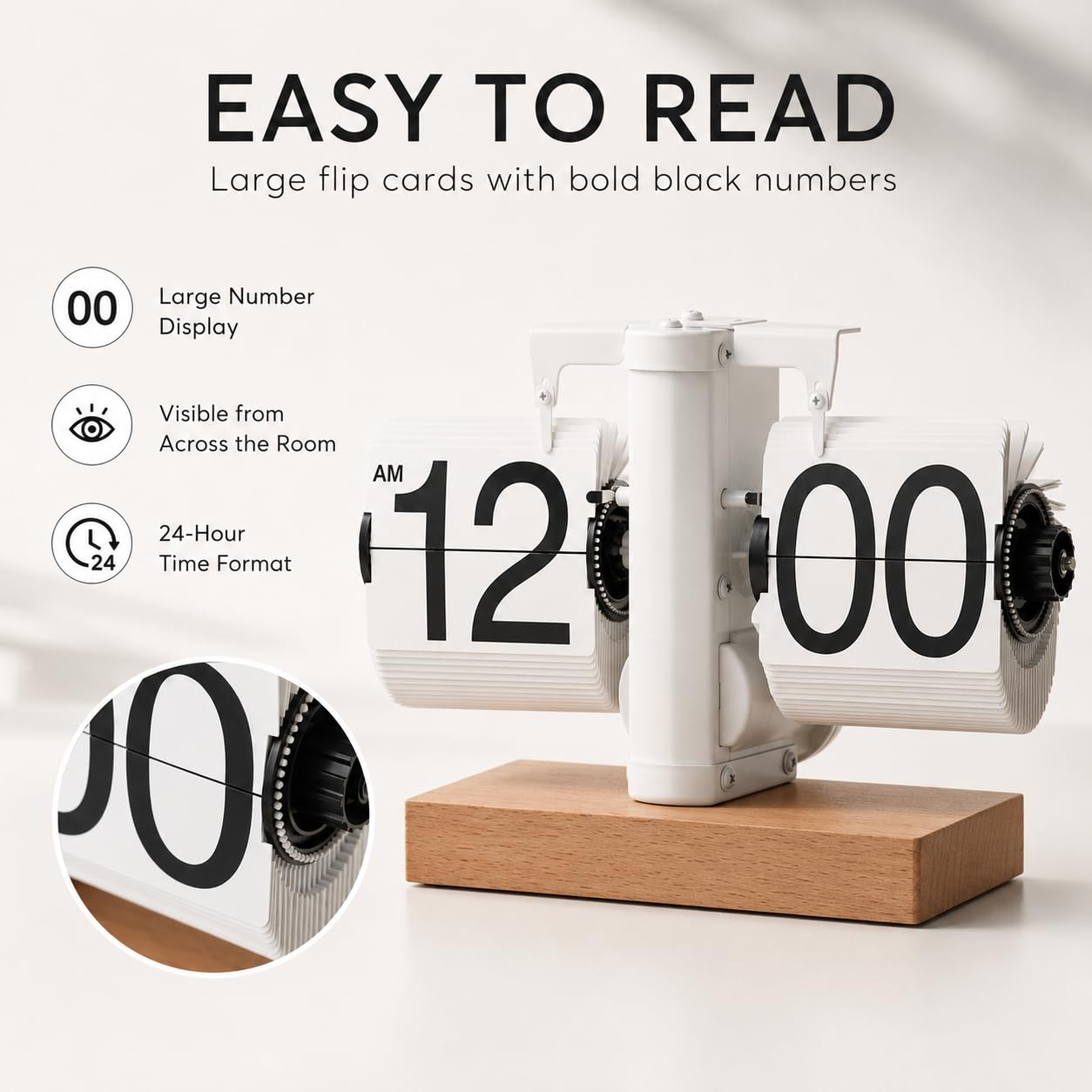 Flip Orologio Da Tavolo, Auto Flip Clock Flip down Clock Orologio Da Scrivania Orologio Da Tavolo a Fogli Mobili, Decorativo Retro Orologio a Flip Alimentato a Batteria per L'ufficio La Casa