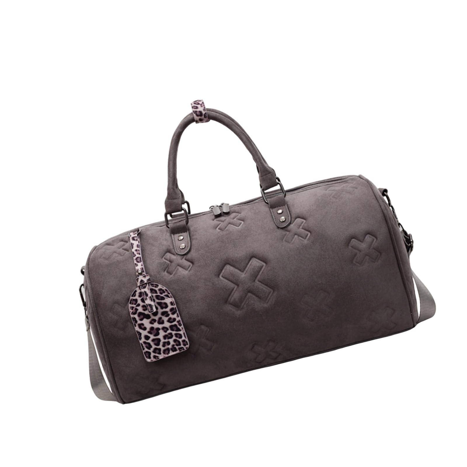 Sac de voyage en cuir PU gris idéal pour le week-end - 8