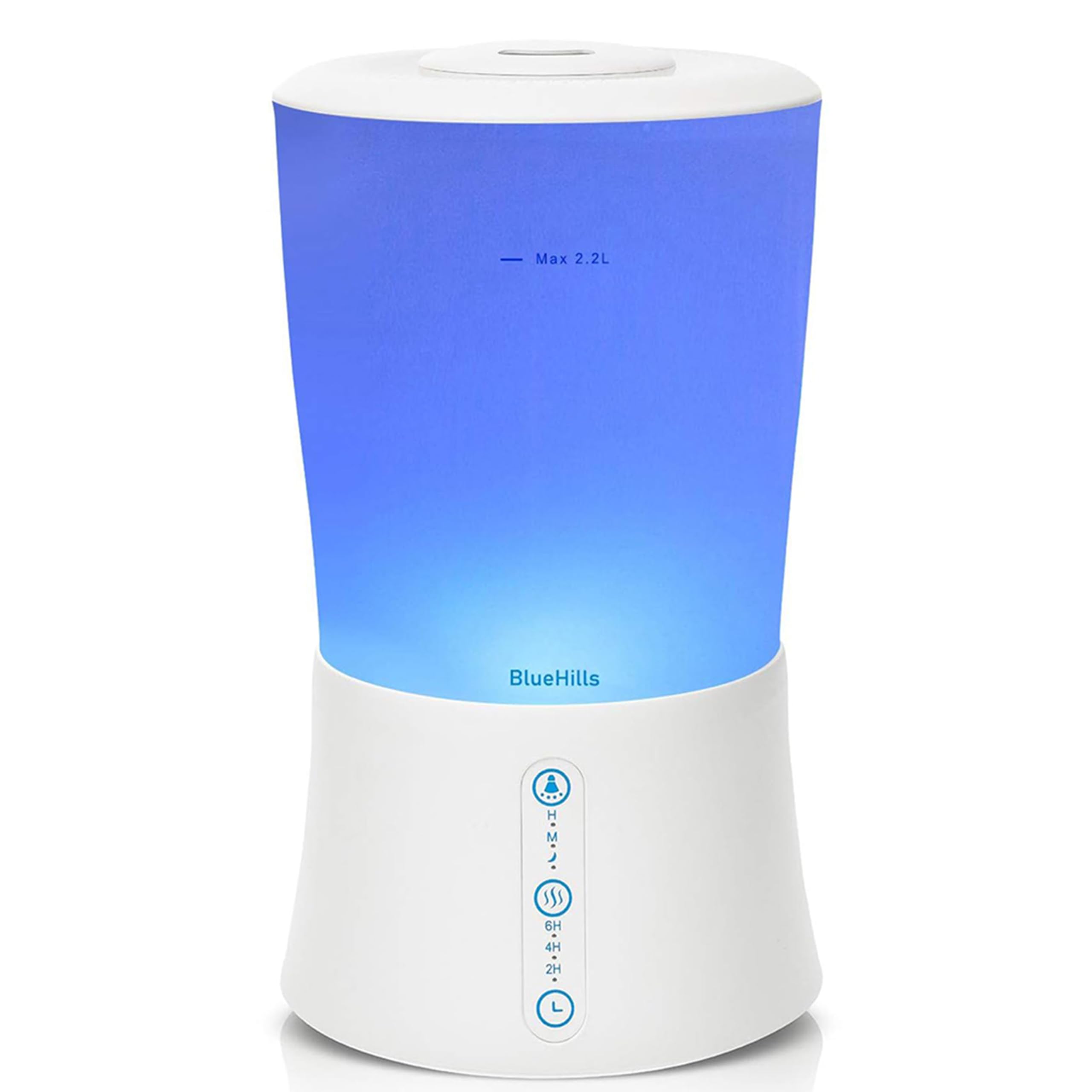 BlueHills Large 2000 ML XL Essential Oil Diffuser Premium Aromatherapy Humidifier for Big Room Home Long Run Extra Large Capacity for Huge Area 2 Liter 2L Color Changing Lights Cool High Mist White-S1