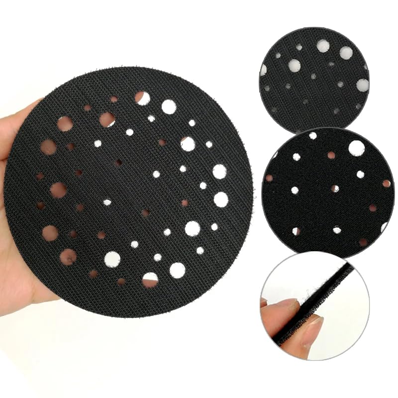 5 Inch 44 Holes Interface Pad Protection Disc Black Power Tool Accessories for Sander Polishing Grinding - Hook and Loop