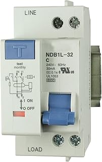 16A, 240V AC, 1 Pole + Neutral Pole, DIN Rail Mount Miniature Circuit Breaker, Trip Curve: C, UL1053 Recognized