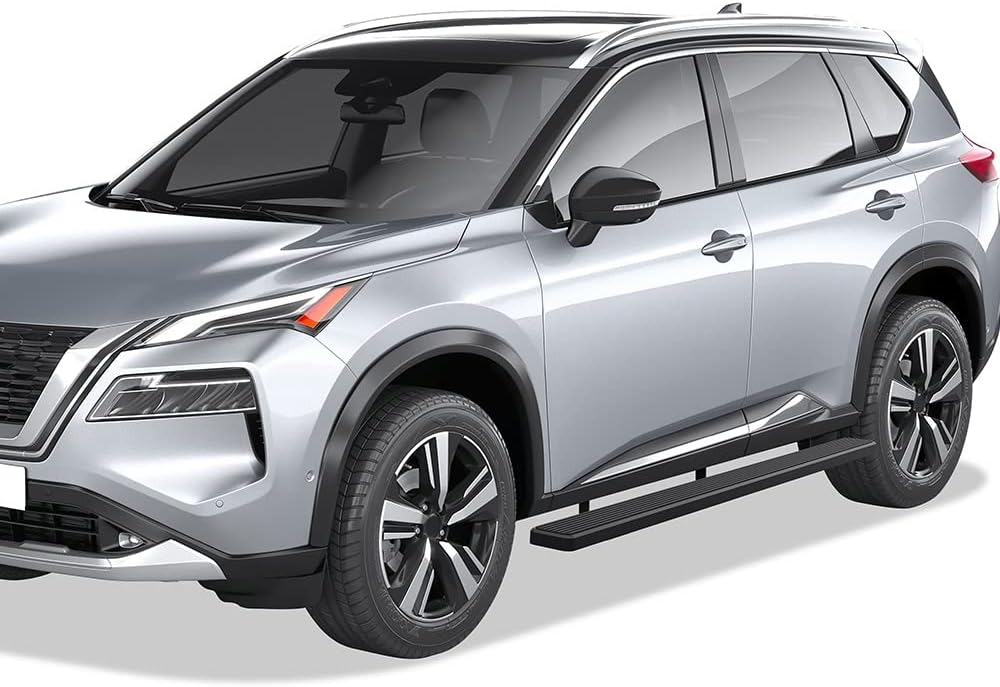 APS (Black 5 inches) Stainless Steel Running Boards Nerf Bars Side Steps Compatible with Nissan Rogue 2021-2026 (Exclude Models with Ground Lighting System)