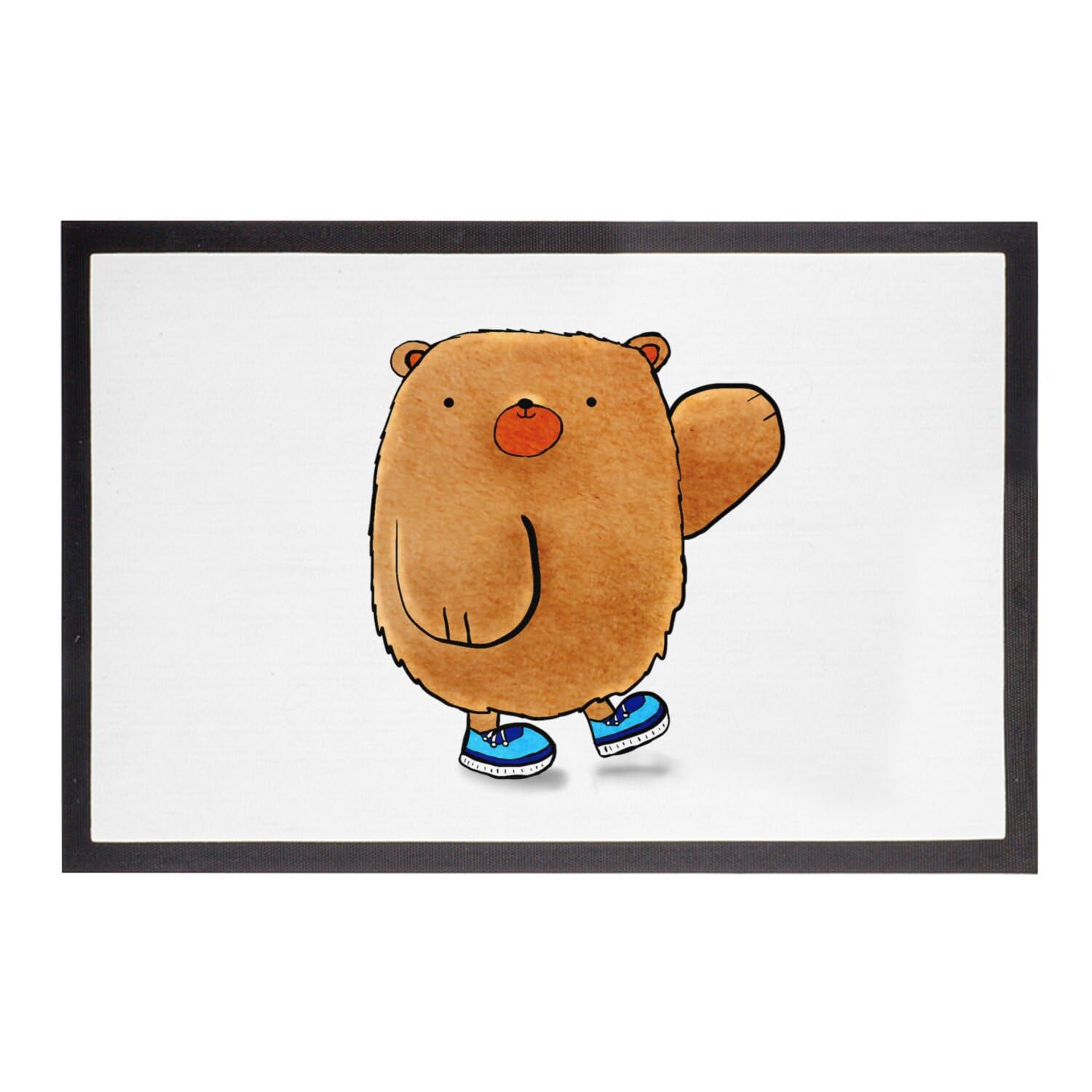 Paillasson ourson basket dessin mignon peinture enfant 60x40cm