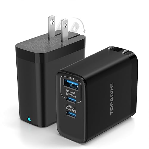 Miniatura 15 de Bloque de cargador USB C de 65 W, cargador de pared GaN de 3 puertos, plegable, compacto, tipo C, carga rápida para MacBook Pro/Air, para iPhone