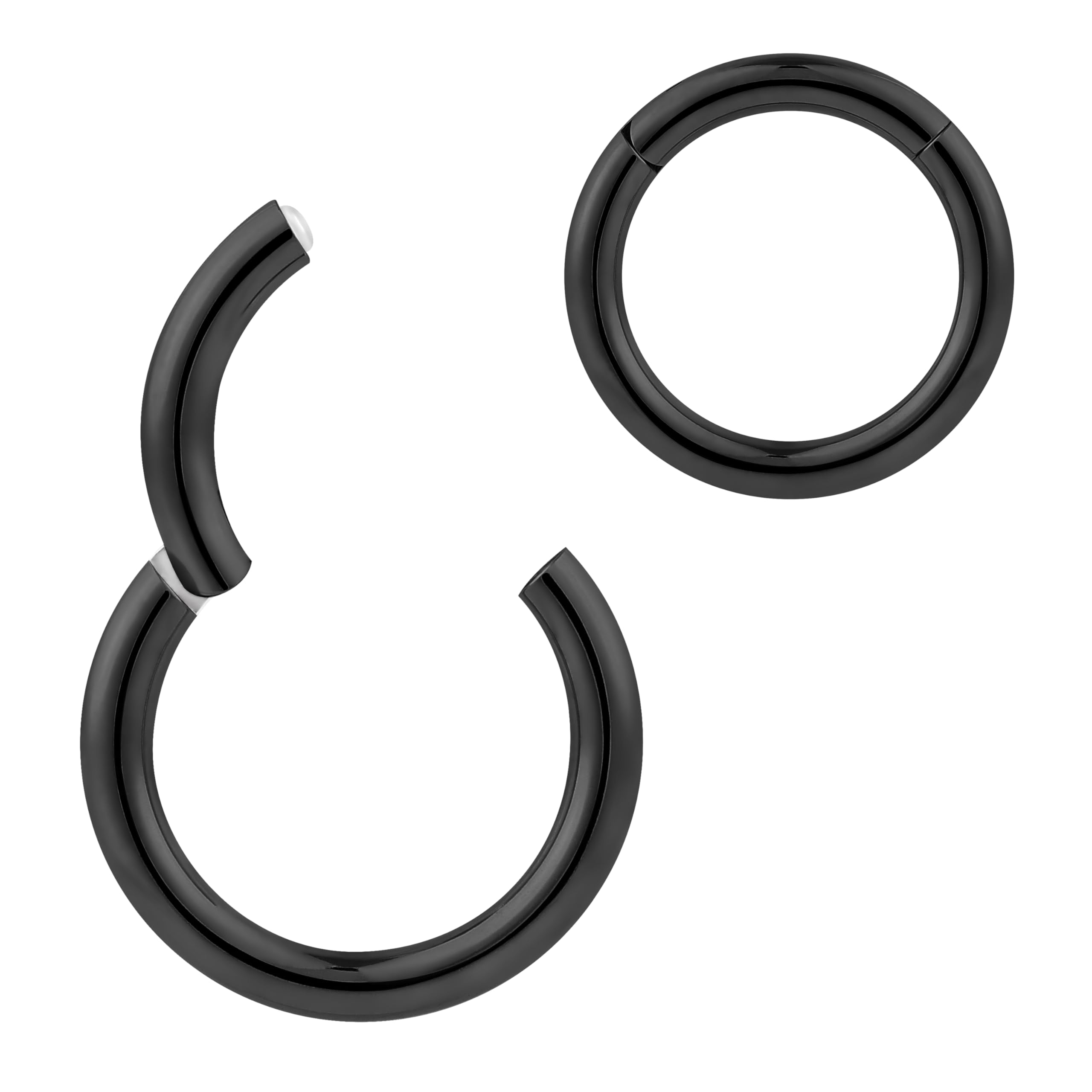 365 SLEEPERS 1pc Titanium Implant Grade Nose Rings 20G 18G 16G 14G 12G 10G 8G 6G Septum Hinged Segment Ring Body Piercing Jewellery Hoop Lip Rings Helix Cartilage Rook Earrings Nickel Free — view 20