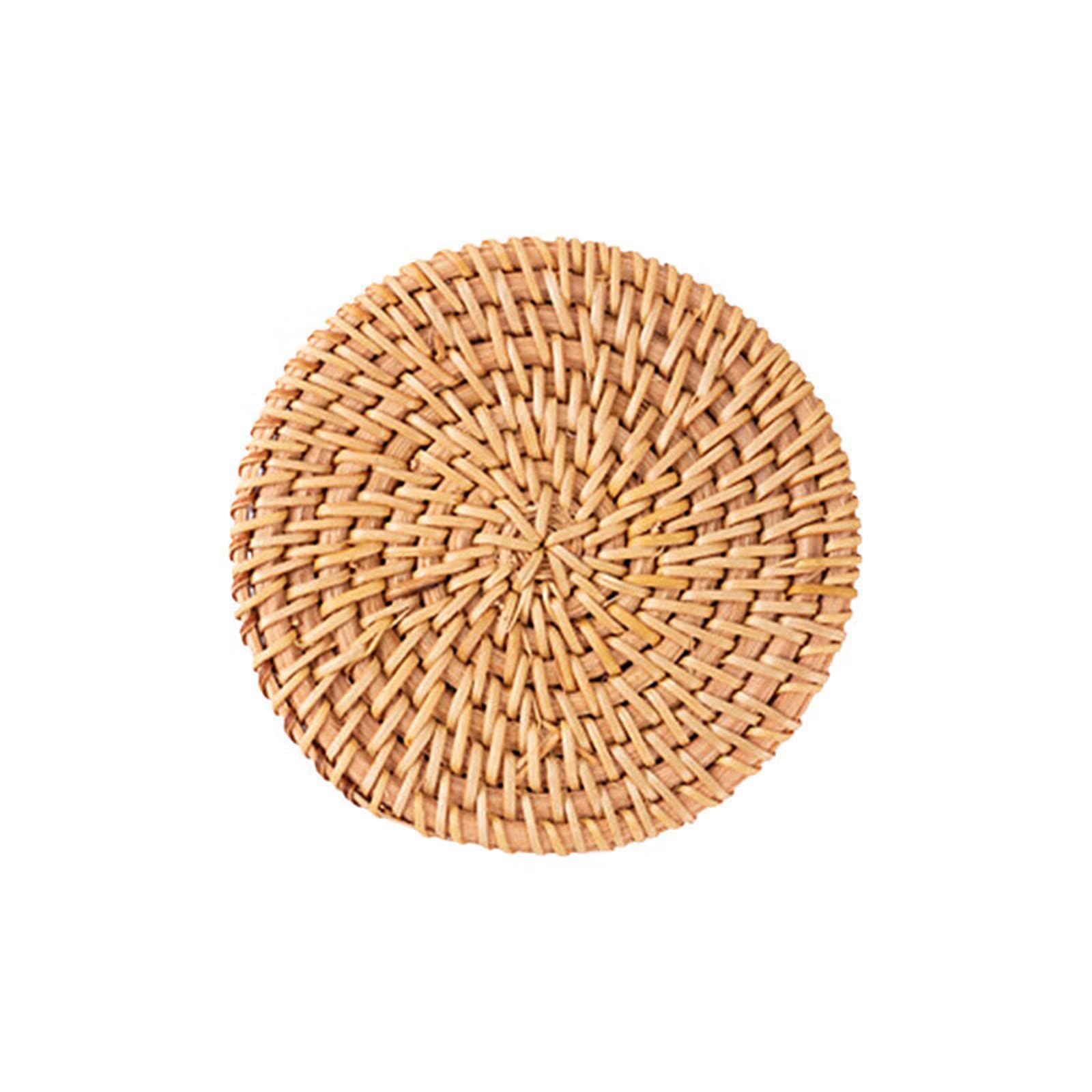 Tsophreniq Sturdy Rattan Teas Mats Functional Rattan Teas Coasters Stable Coasters Perfect for Lover and Enthusiasts Natural