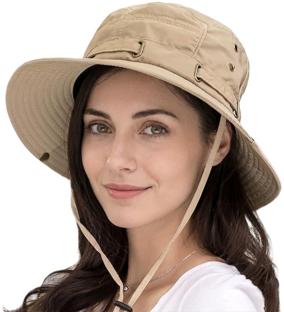 Round Hat Sun Visor Hats for Women UV Protection Wide Brim Summer Cap for Girls Hat UV Protection Breathable Casual Beach Hat, Safari Hat Sun Protection Cap for Women Girl Men-image-21