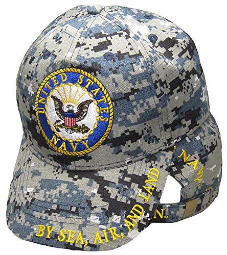 Gorra bordada camuflada azul estilo militar miniatura 1