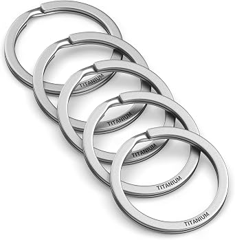 tikey Titanium Key Rings 3 Sizes in the Practical Key Rings Set Suitable for Camping Outdoor Activities and Daily Life