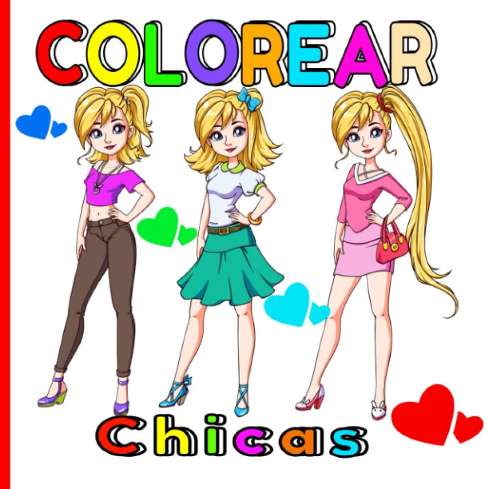 Colorear Chicas: Bonitos dibujos de chicas jóvenes para los que les gusta colorear caras, ropa, etc...