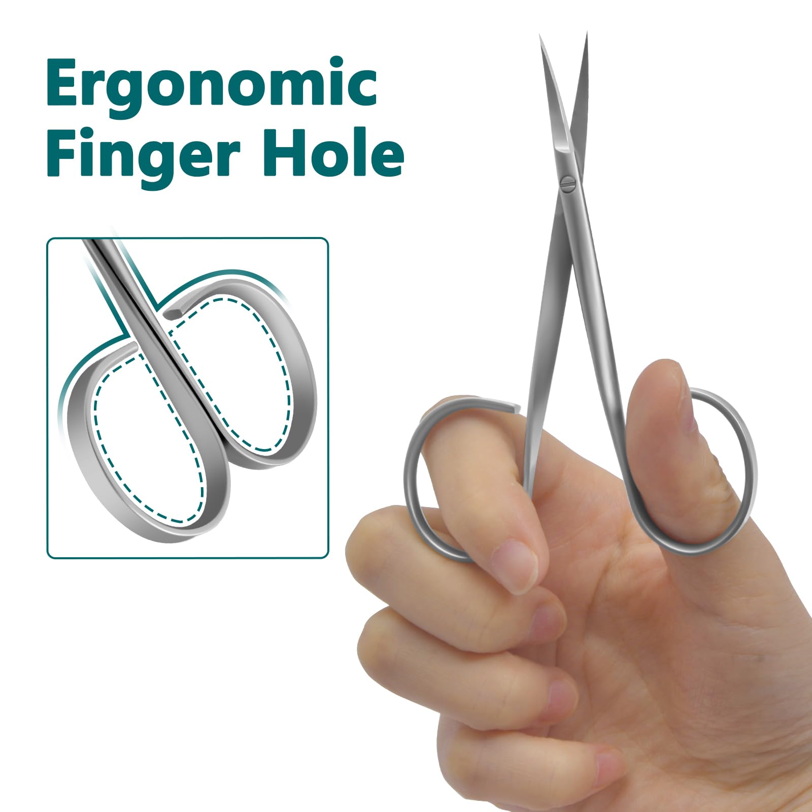 CGBE Forbicine per Cuticole Professionale: Forbici Cuticole Punta Curva in Acciaio Inossidabile - Lama Extra Affilata Sottile - Borsa Portaoggetti in Pelle PU - Per Rimuovere Pelle Morta e Cuticole