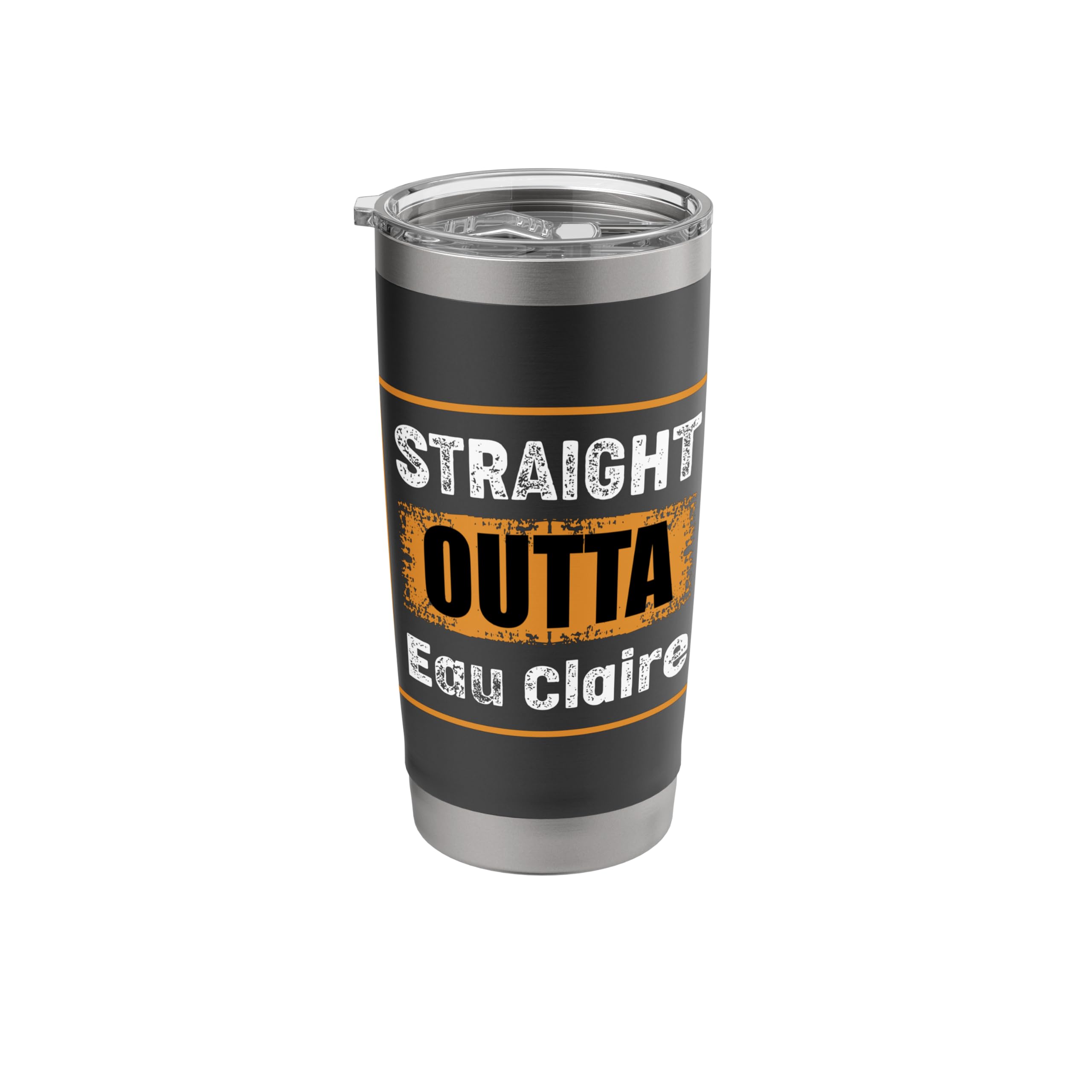 Straight Outta Eau Claire Wisconsin USA Retro Vintage Humor Stainless Steel Insulated Tumbler