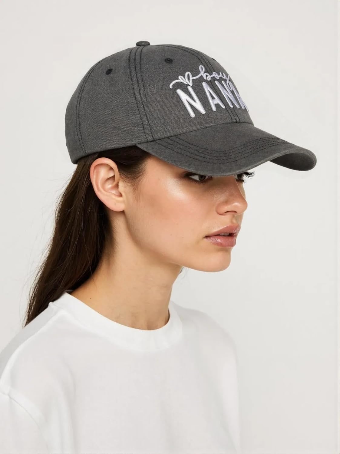 Nana Gift - Boy Nana Baseball Caps Embroidered Adjustable Washed Dad Hat Black - Image 5