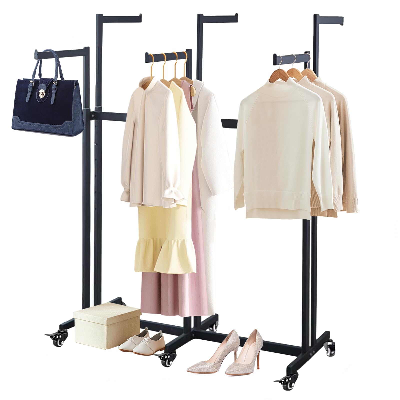 Amazon.com: Clothes Rack 6 Arms Clothing Retail Rack, Height-adjustable ...