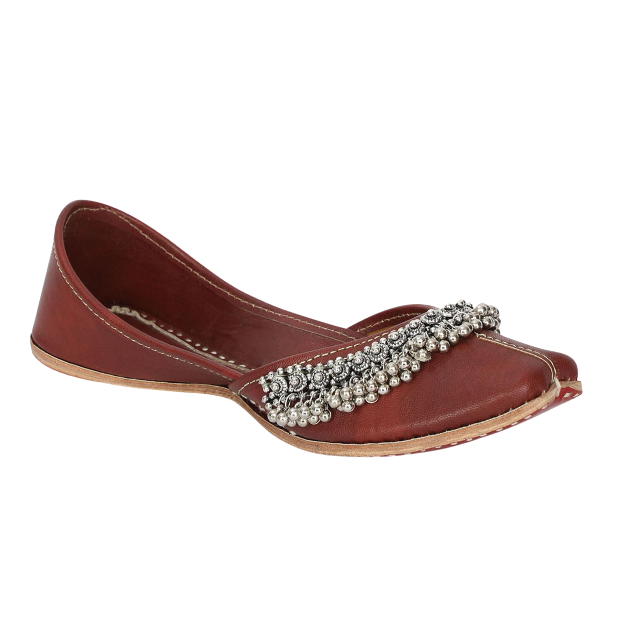 Ghunghroo Embellished Leather Mojaris |-picture-42