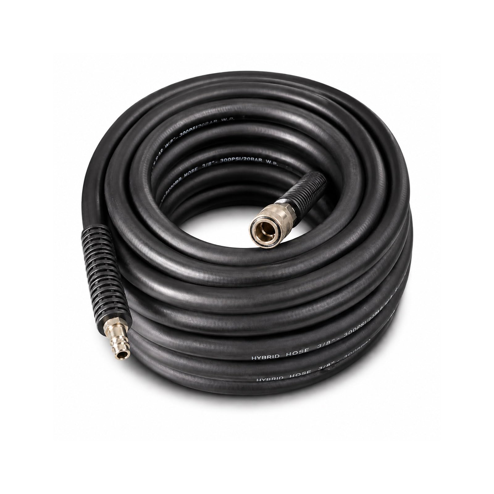 Air Hose 10m PVC Reinforced Compressor Hose 1/4in Euro Quick Coupler Black