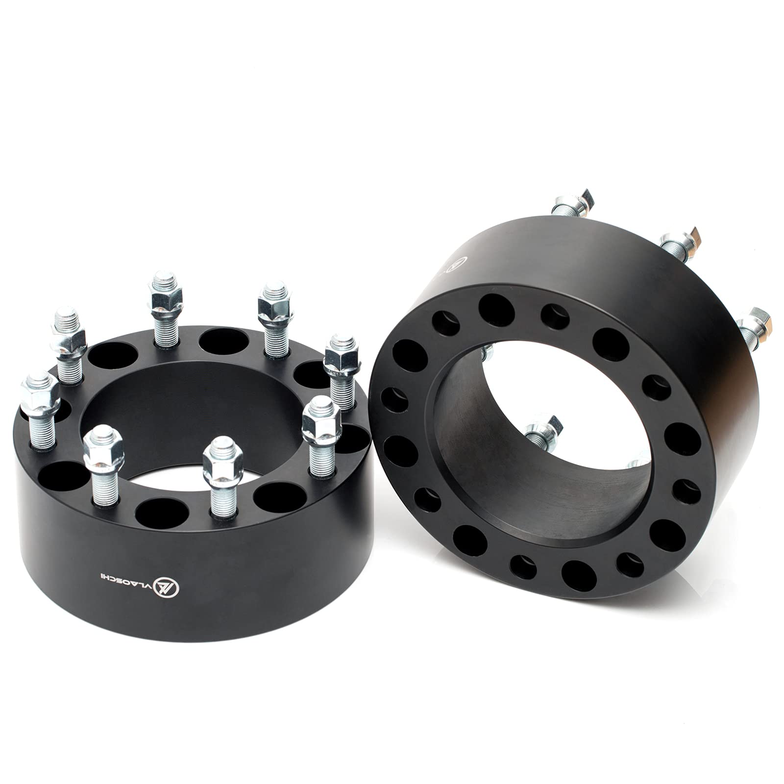 VLAOSCHI Black Forged 8x6.5 Wheel Spacers 3 Inch with 14x1.5 Studs Compatible with Chevrolet GMC 8 Lug 8x165.1 for 1999-2010 Silverado Sierra 2500 3500 HD | 2014-2021 R-A-M 2500 3500 - Pack of 2