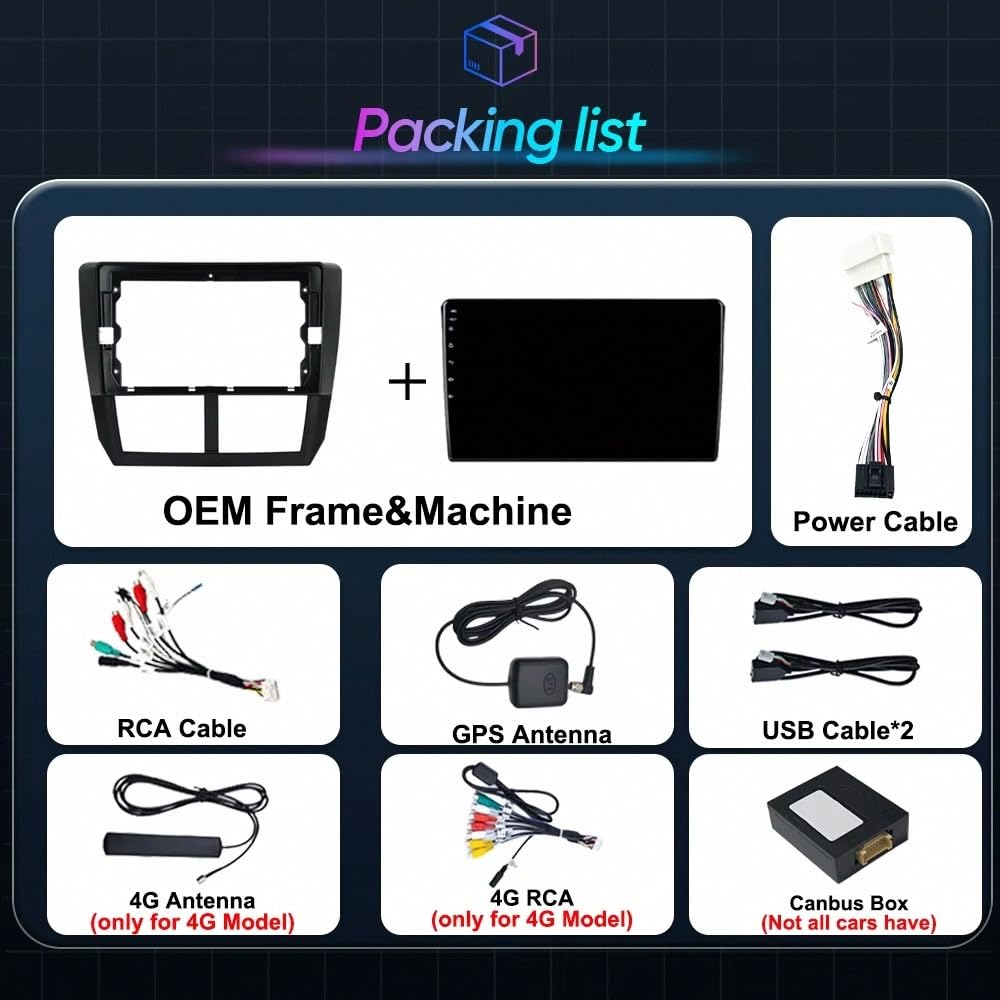 Radio Samochodowe dla Subaru Impreza GH GE 2007-2011 Mirror Link, Asystent Głosowy, Nawigacja W Czasie Rzeczywistym, Ekran Dotykowy, Bluetooth, Sterowanie, 4 Rdzeń 1G+16G