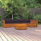 MSLAONXC 6-TLG. Garten-Lounge-Set mit Kissen,Terrassenmöbel,Garten-Sofa,Sofa für...
