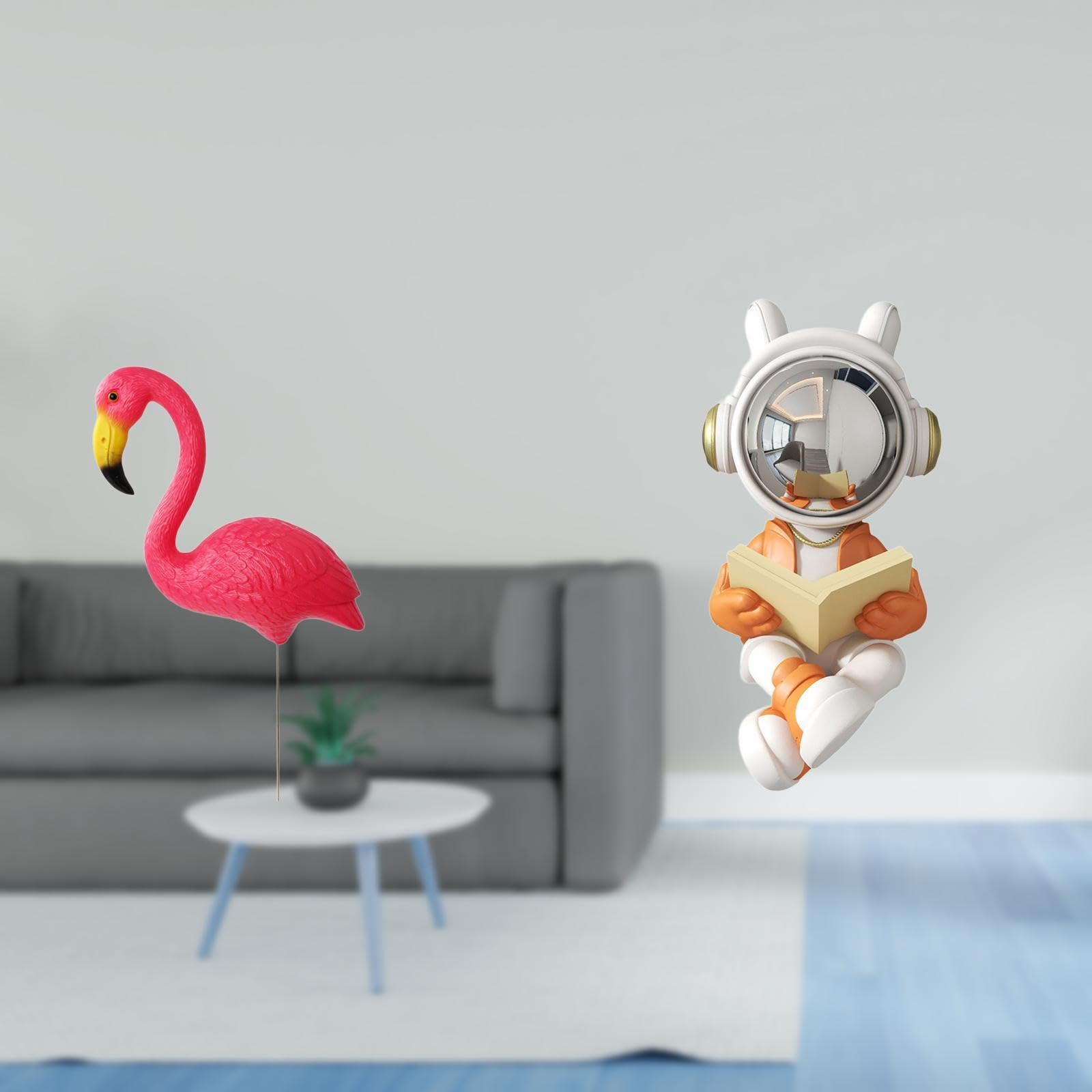 Enakshi®Flamingo Astronaut Garden Sculpture Figurine Statue Ornament for Holiday Spring Backyard Fairy Cake Topper Décorative Centerpiece|Home & Garden|Yard, Garden & Outdoor Living|Garden Décor-image-10