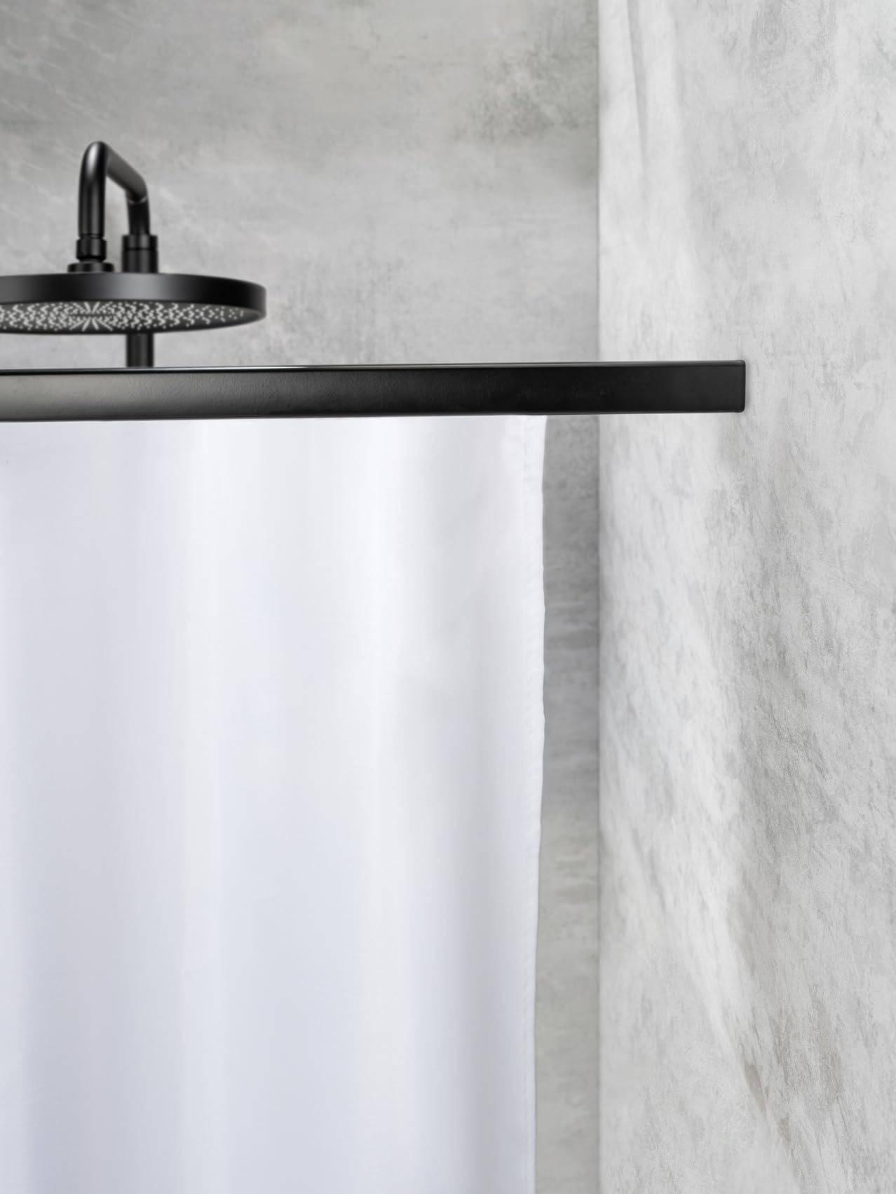 SCHÖNER WOHNEN-Kollektion Duschschiene Mod. JETE teleskopisch ausziehbar 75-125 cm klemmbar für Dusche Aluminium Schwarz mit 12 Gleitern 75-125 x 2 x 3,5 cm