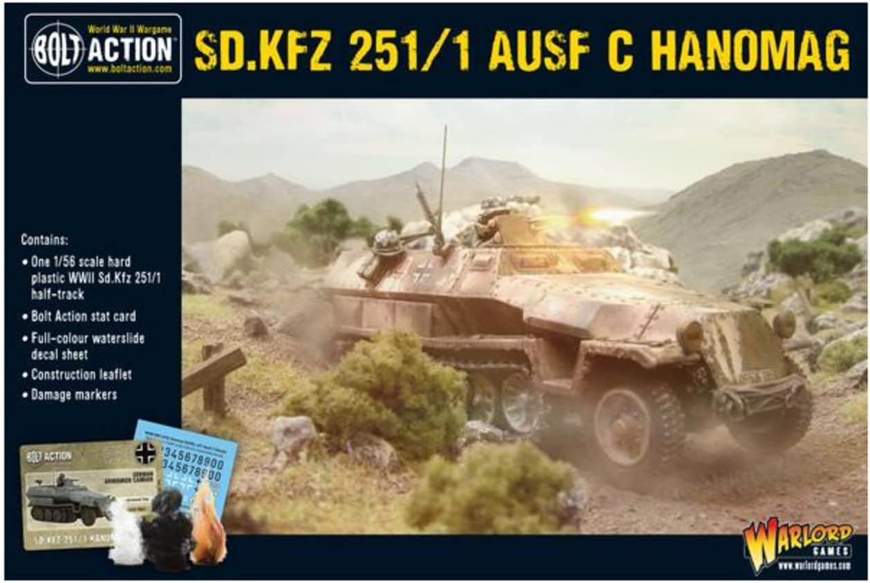 Bolt Action SD.KFZ 251/1 AUSF C Hanomag WWII German Half-Track