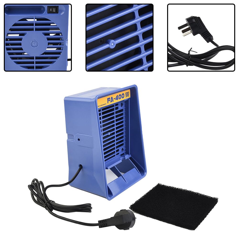 Solder Smoke Absorber Fume Extractor 220V Filtro a carbone attivo Verticale Orizzontale Blu