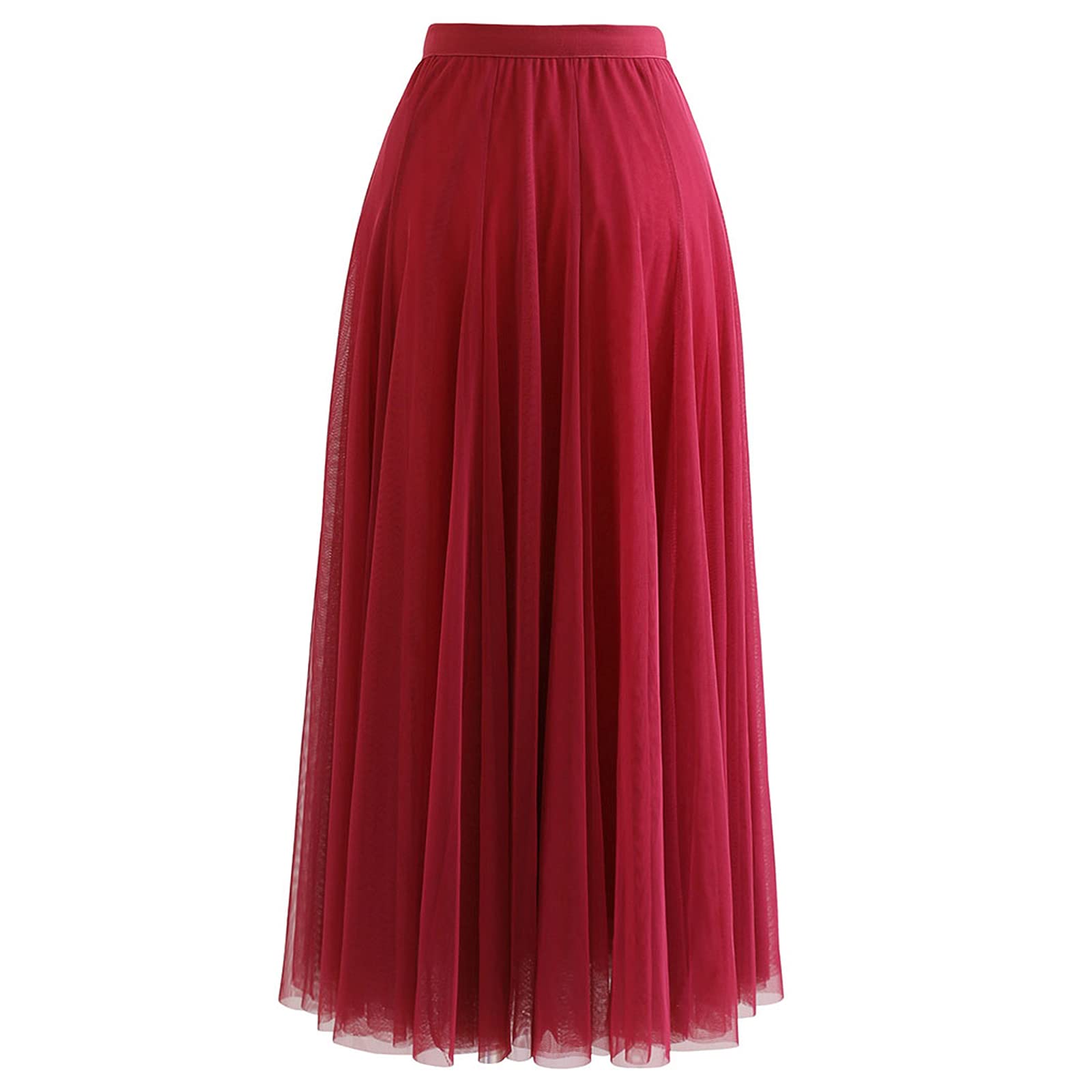 Chicwish Damen Flieder/Creme/Grau/Rosa/Schwarz, mehrlagiger Mesh-Ballett-Ballett-Party-Tüll-Tutu-Maxirock in A-Linie