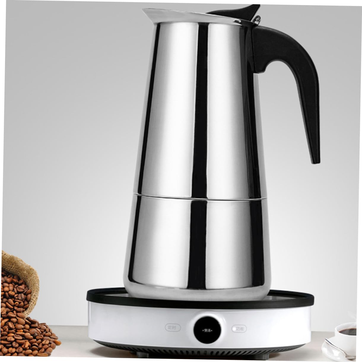 Didiseaon Cafetera Inoxidable Espresso de Moderno y Portátil para Uso Doméstico Oficina Asa Ergonómica para Cómodo