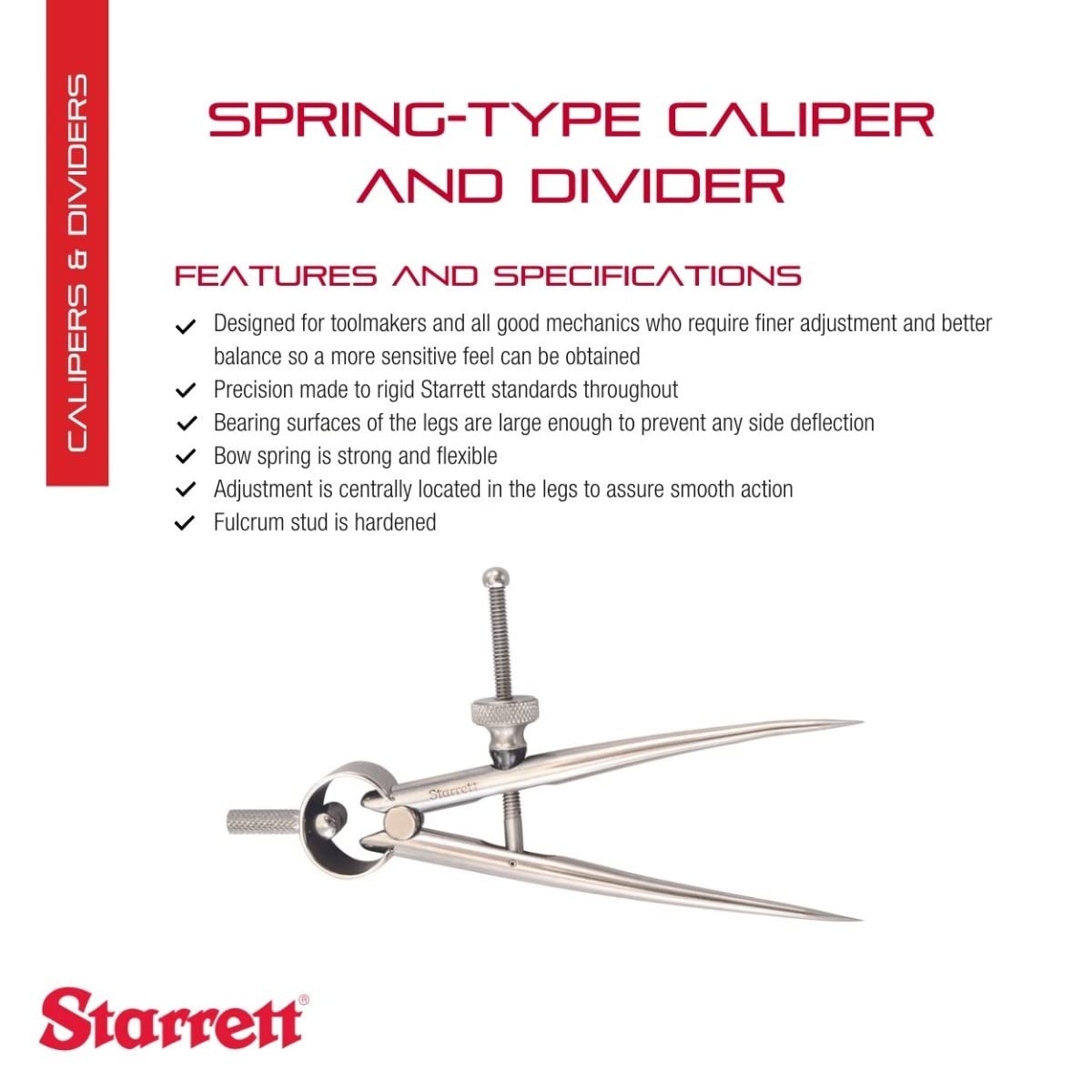 Starrett 277–3 7,6 cm toolmakers 'spring-type Séparateur Écrou avec pieds rond et solide
