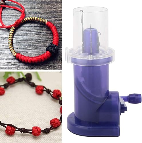 Miniatura 8 de Embellecer la máquina de tejer, mini máquina de tejer DIY hogar carrete de mano tejedor máquina de tejer artesanal pulsera herramienta de tejido