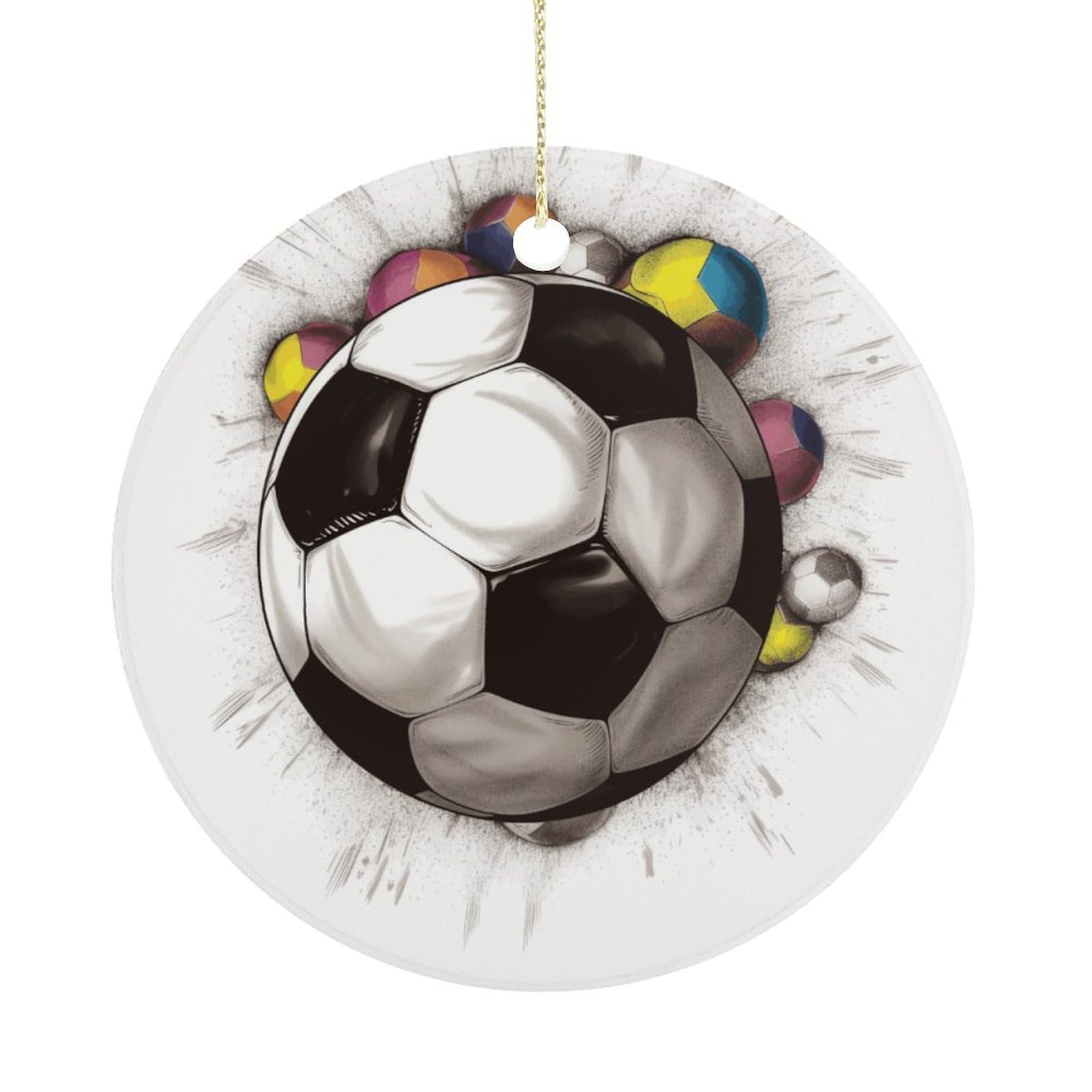 Adfgyerh Women's Style Soccer Drawing Hanging Ceramic Ornaments, Christmas Tree Decorations, Funny Home Decor Gifts For Sisters & Work Best Friends
