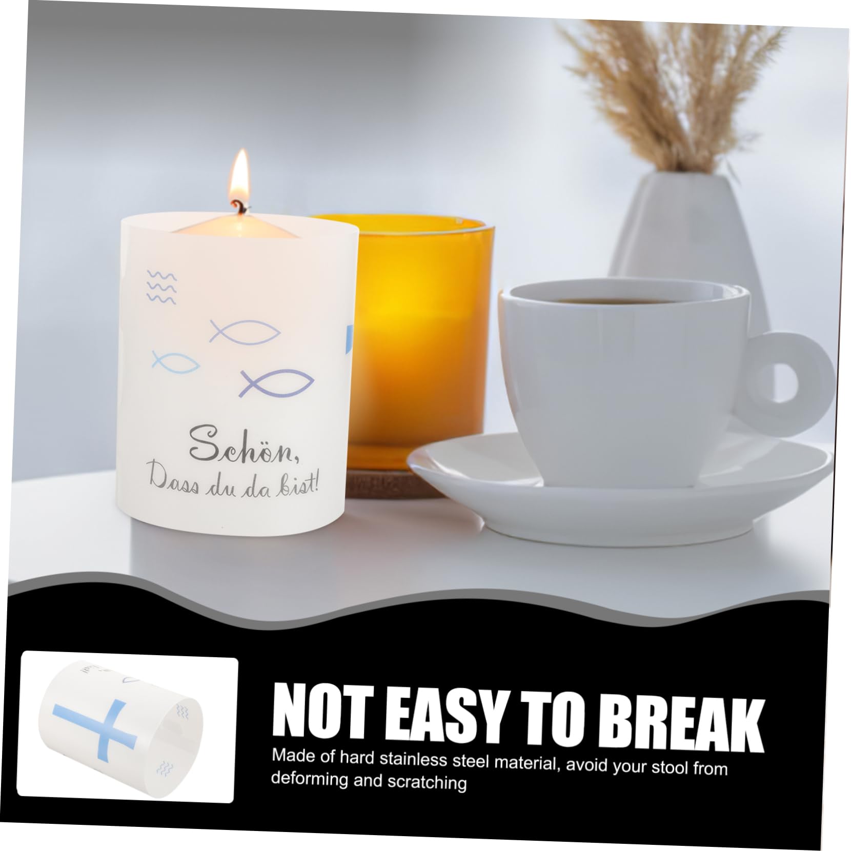 HomeRoots 517637 2 in. Silver Flameless Tabletop Hurricane Candle Holder