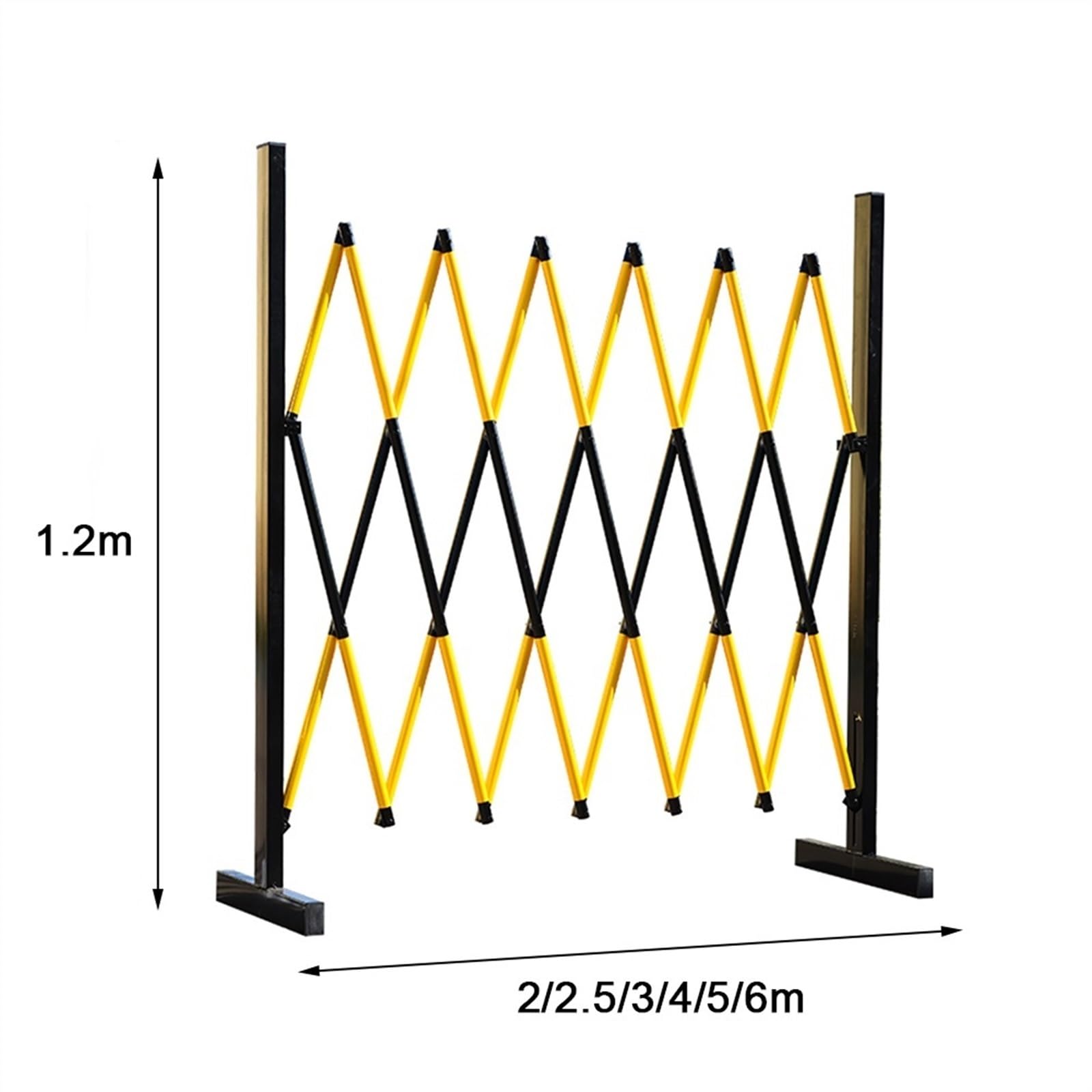 Barrera de tráfico extensible, puerta de estacionamiento industrial, valla de entrada portátil, fácil montaje, rojo y blanco, 1,2 x 2,5 m, ideal para seguridad vial y control de acceso