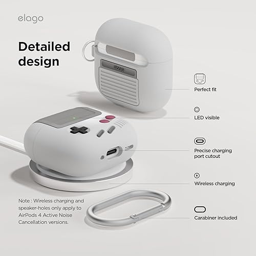 Miniatura 6 de elago AW5 - Funda compatible con AirPods de 4 generación (2024), compatible con AirPods 4, funda clásica retro con diseño de consola de juegos