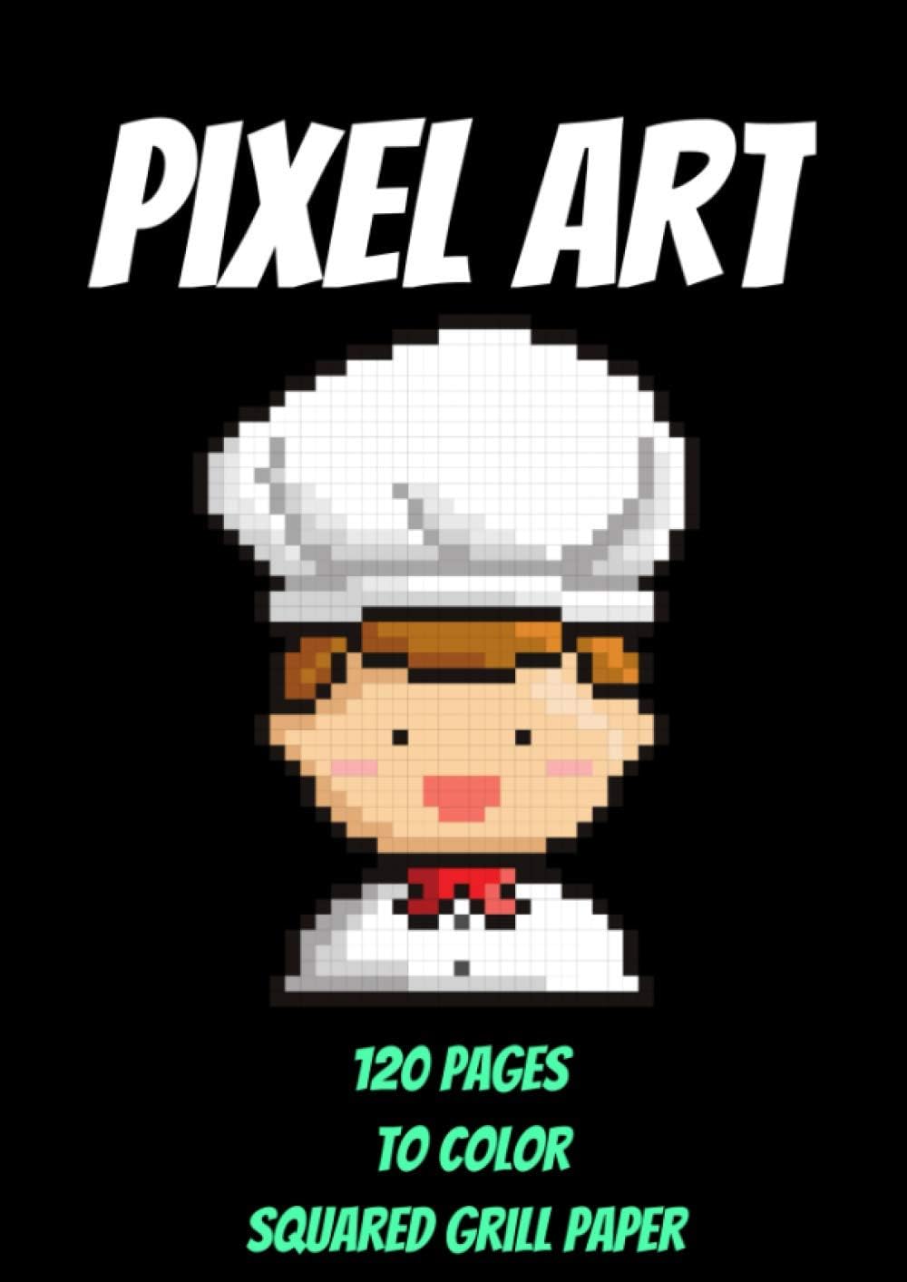 Pixel Art notebook : pixel art coloring-graph paper notebook-pixel art-pixel art coloring book: pixel art pictures-mosaic art books for kids- pixel art paper-120 pages - A4 -