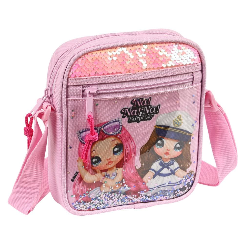 SAFTA Unisex Kid's Shoulder Bag Nanana Sparkles 16x18x4cm, Multicolor (612264222), Multicoloured, Estándar